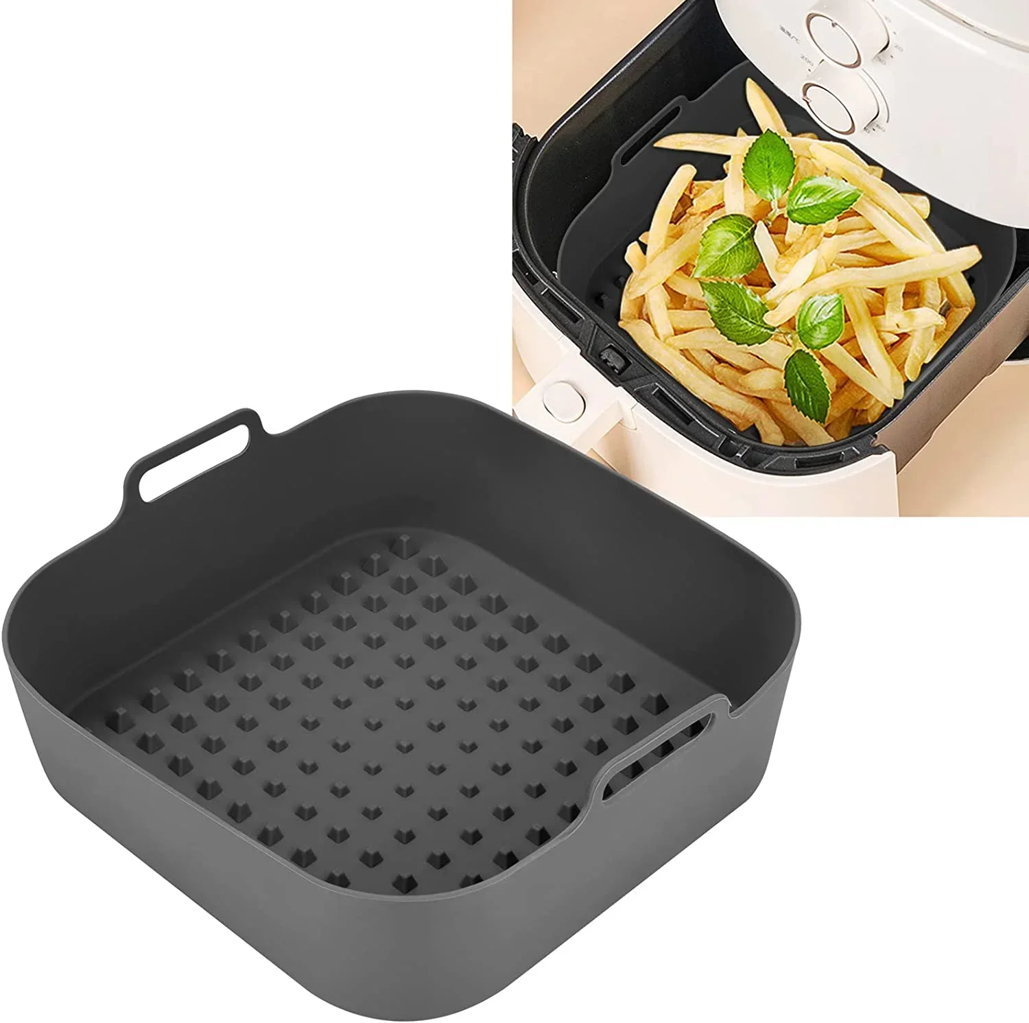 Air Fryer Silicone Pot Liner - مقلاة الهواء وعاء سيليكون سميكة قابلة