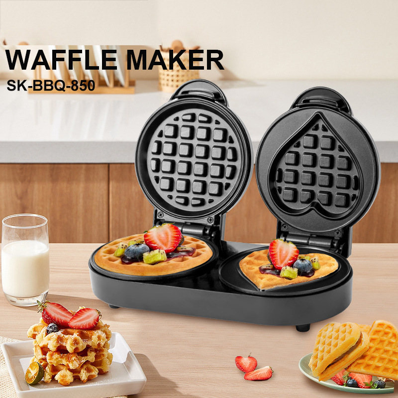 Mini Waffle Maker Machine - جهاز صنع الوافل بلوحتين 110 فولت،
