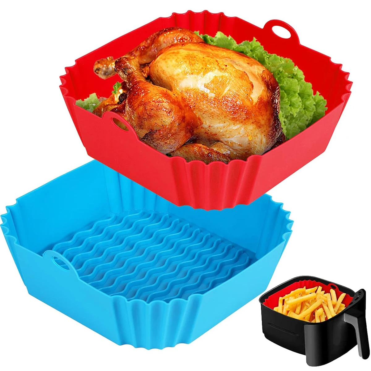 Air Fryer Silicone Pot Liner - أوعية سيليكون للقلاية الهوائية، أدوات طهي