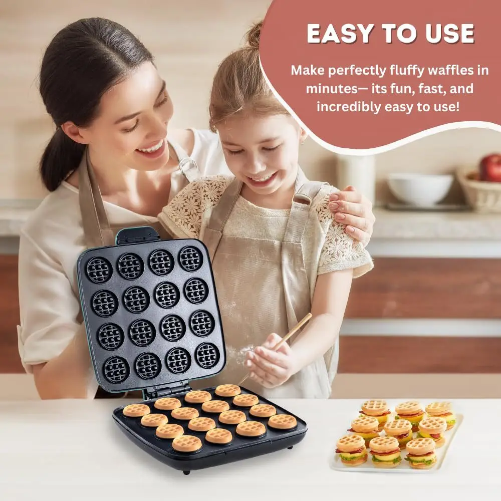 جهاز صنع الوافل بـ 16 فتحة، تس - مراجعة Mini Waffle Maker Machine وسعره