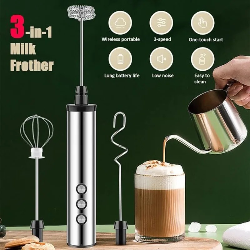 خلاط حليب كهربائي محمول 3 في 1 - مراجعة Electric Milk Frother Handheld وسعره