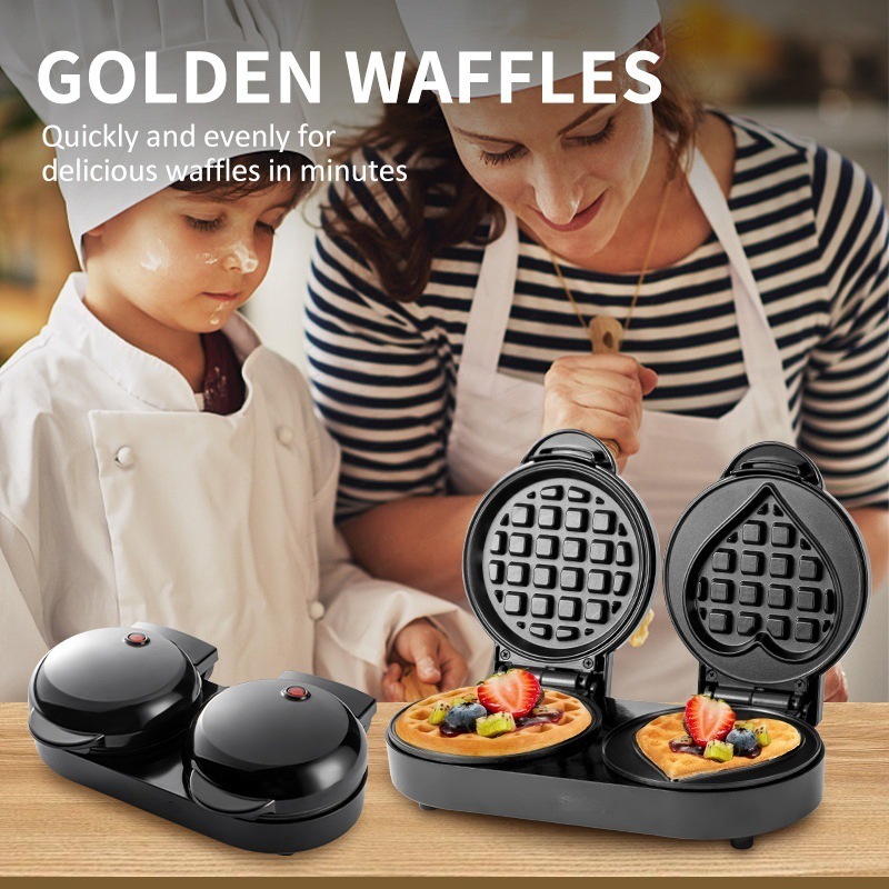 جهاز صنع الوافل بلوحتين 110 فو - مراجعة Mini Waffle Maker Machine وسعره