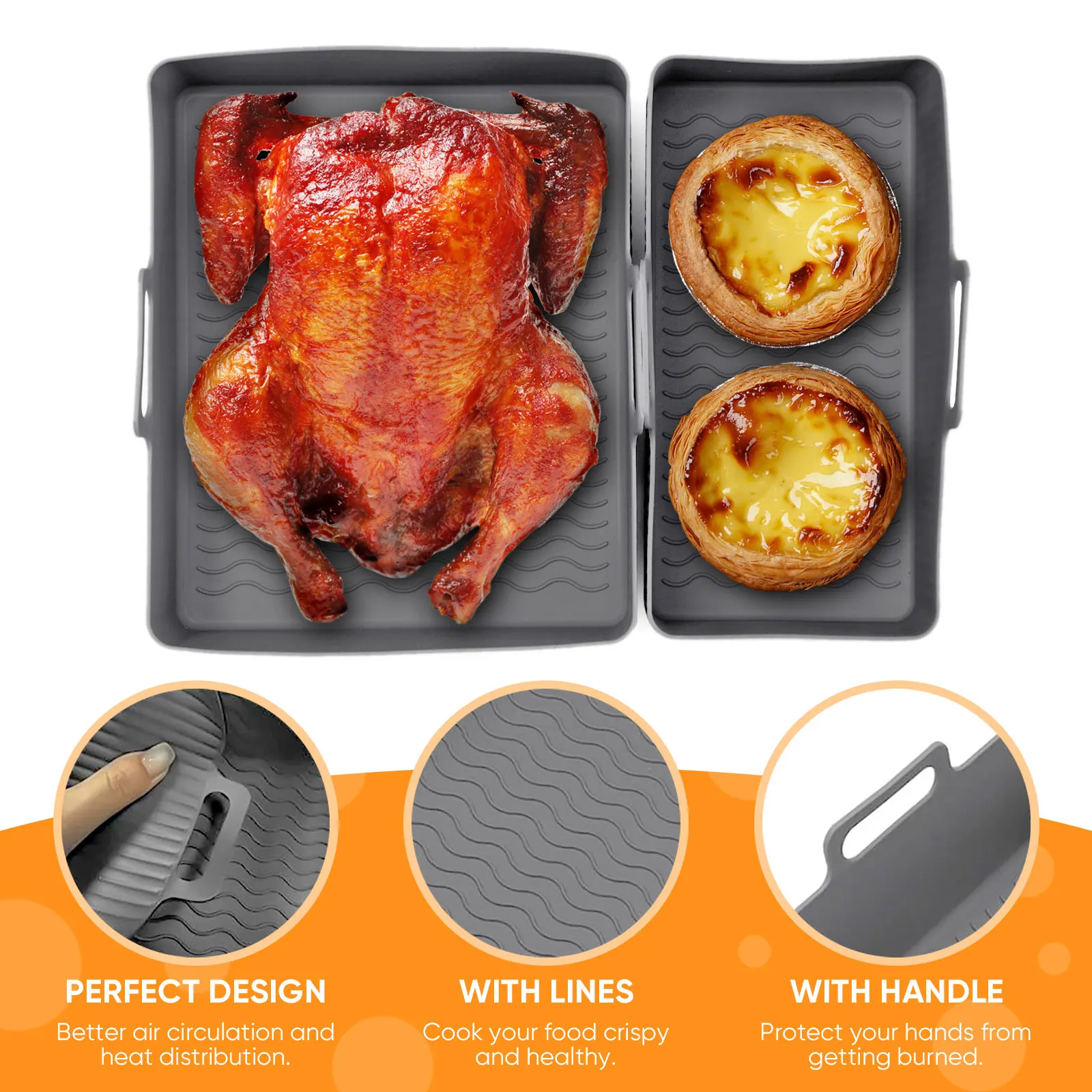 طقم من قطعتين من حصيرة السيليك - مراجعة Air Fryer Silicone Pot Liner وسعره