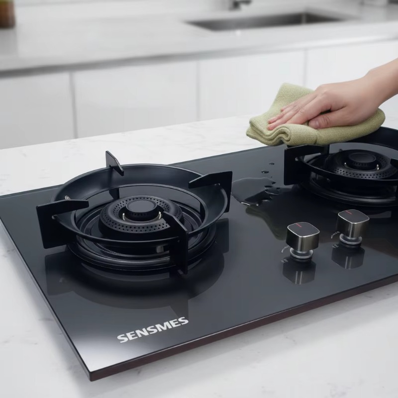 موقد غاز مدمج بلوحت زجاجية سود - مراجعة Kitchen Appliances وسعره